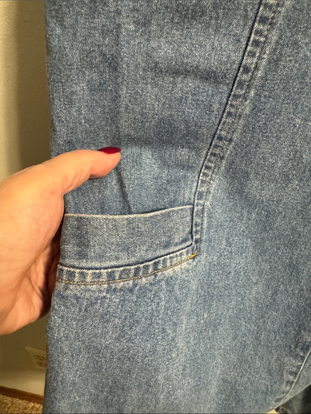 Denim Sleeveless Dress in Light Blue - Picture 3 of 7